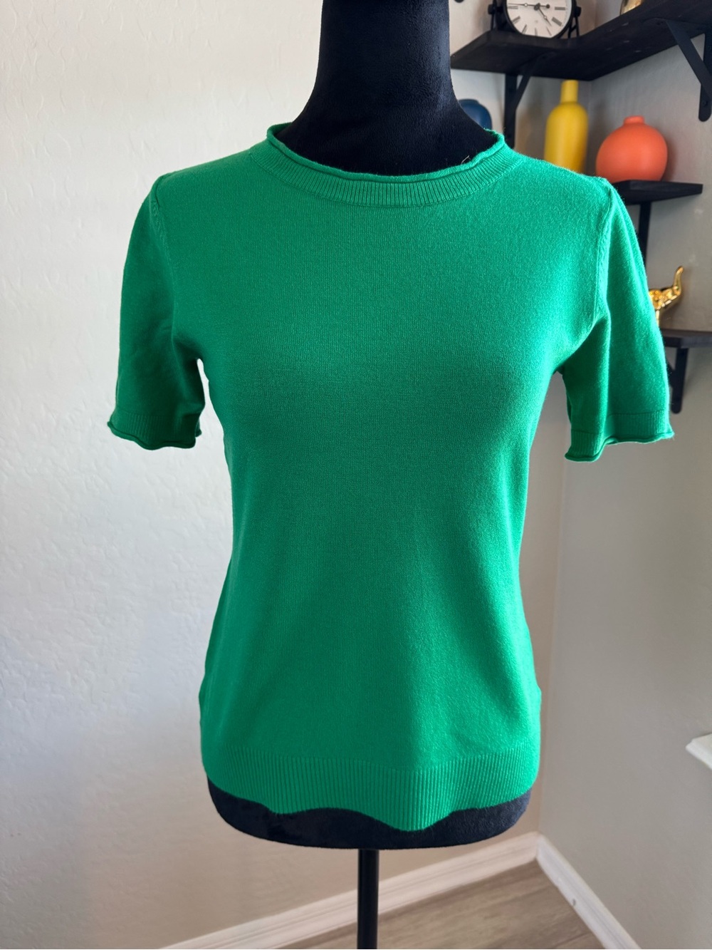 Milano Bright Green Short Sleeve Knit Top